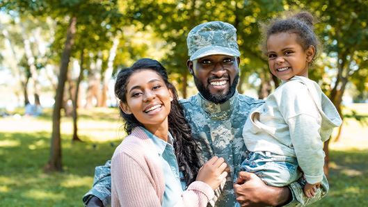military family smiling